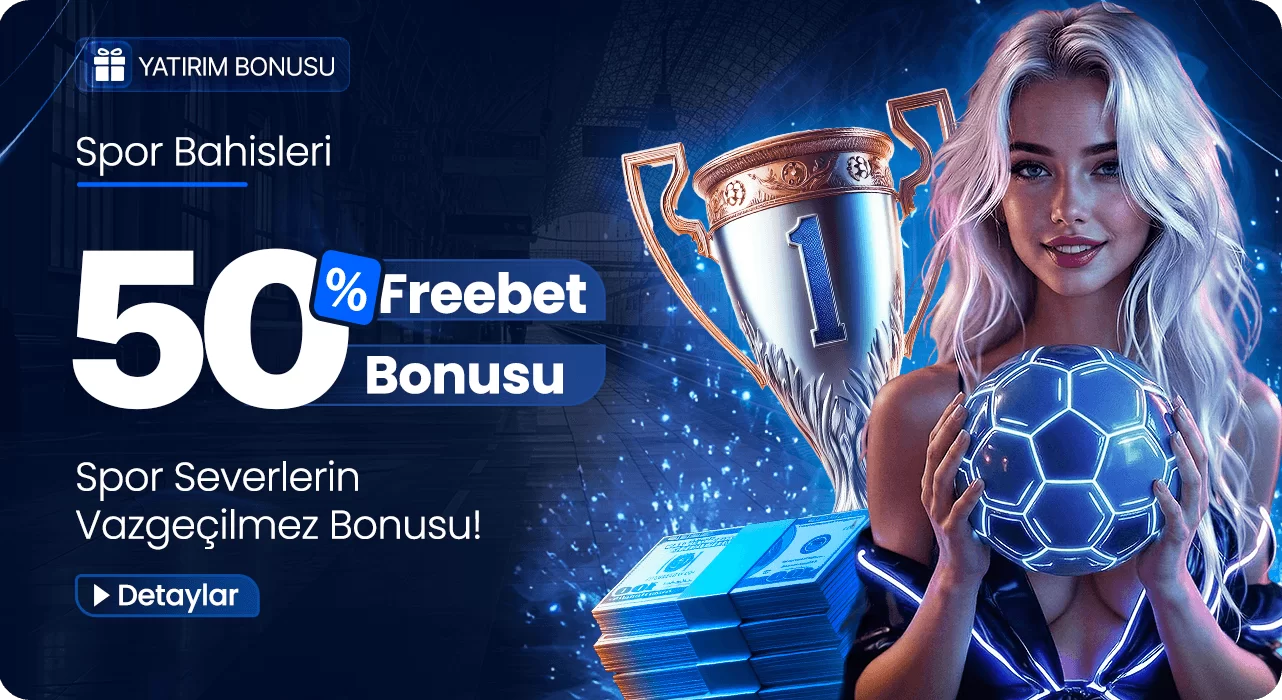 Betgar spor bahisleri için %50 freebet bonusu promosyon bannerı