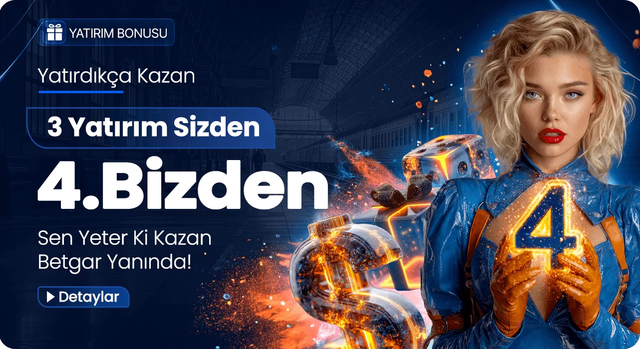 3 yatırım sizden, 4. bizden bonusu Betgar 3 yatırımlık kampanya: 4. yatırım hediyesi promosyon bannerı